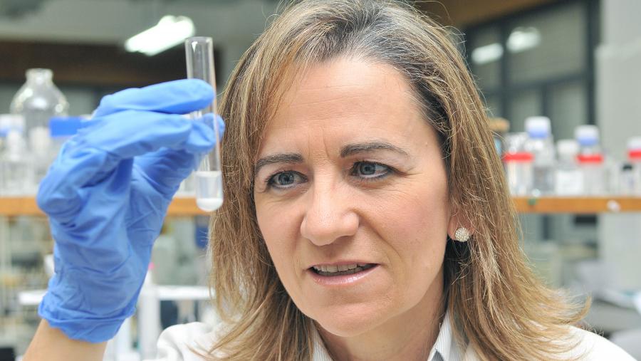 María José Alonso no seu laboratorio. Imaxe de arquivo
