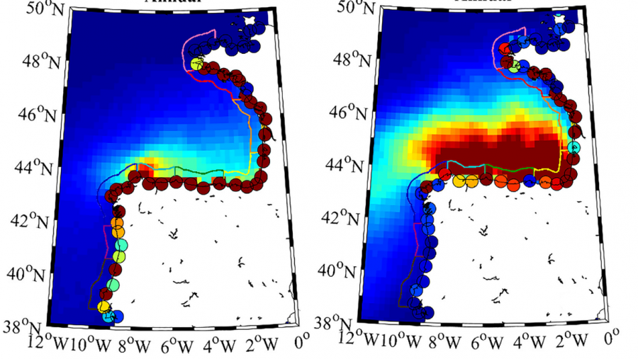 O golfo de Bizkaia é unha zona de atrapamento para os plásticos que chegan a el