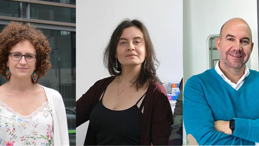 De esquerda a dereita, Diana Guallar, Olalla López-Costas e Félix Freire