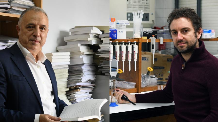 Juan José Nieto (esquerda) e Álvaro Goyanes (dereita) figuran un ano máis como os dous investigadores máis citados da USC. FOTO: Santi Alvite