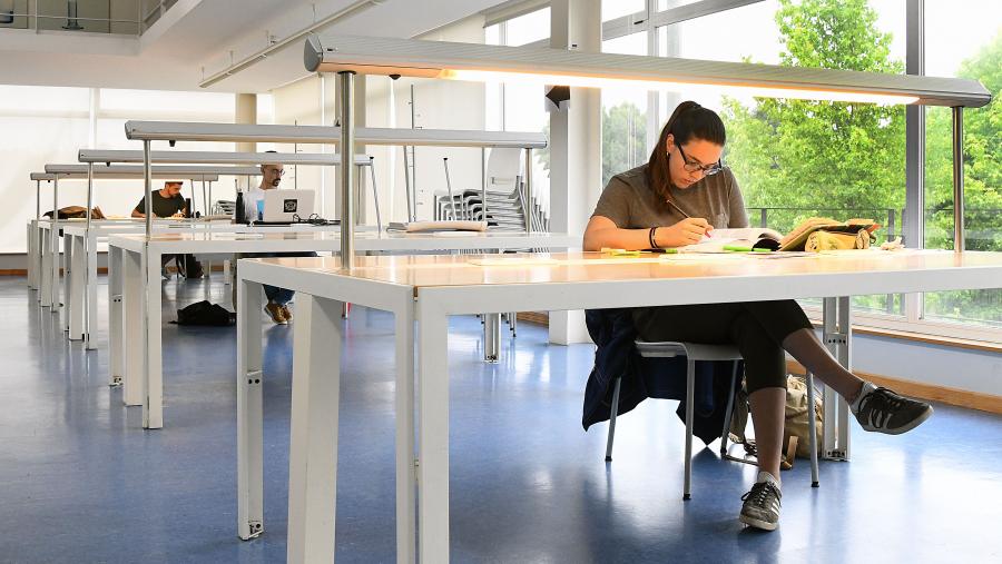 Estudantes na biblioteca. Foto: Santi Alvite