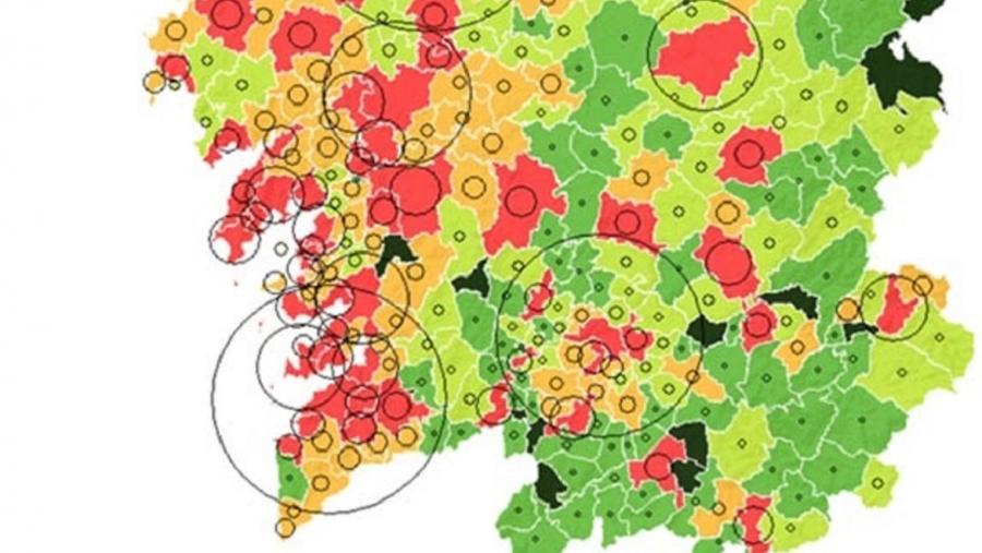 Detalle do mapa elaborado polos investigadores