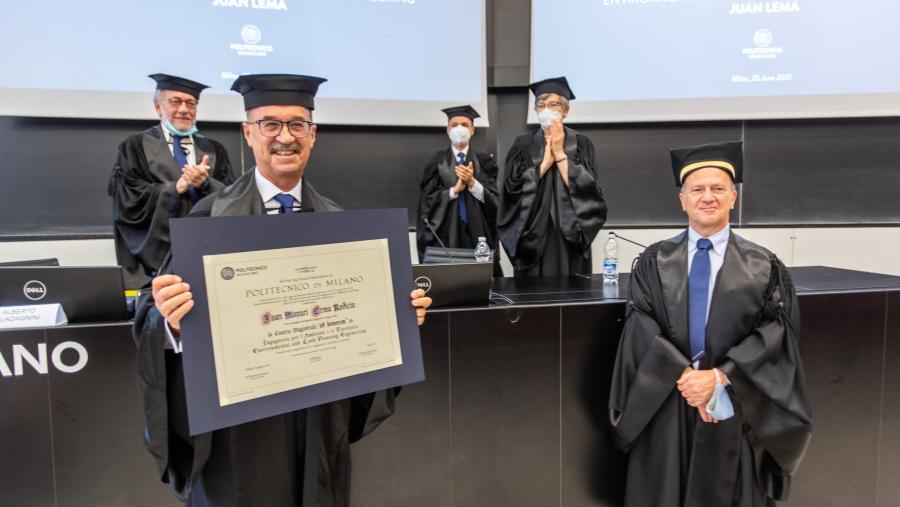 Juan Lema, recoñecido coa Laurea Magistralis ad Honorem do Politécnico de Milán
