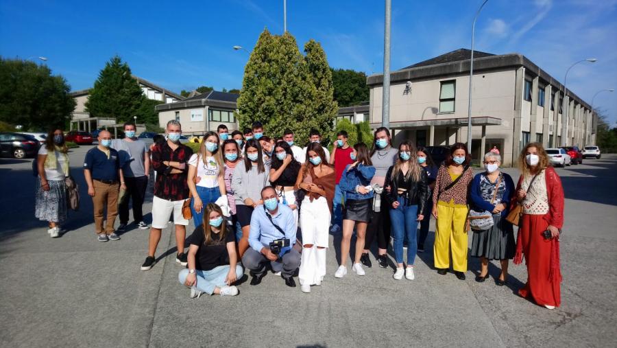 Estudantes e docentes lusos implicados no proxecto Phereclos, xunto con profesorado da USC, no Campus de Lugo