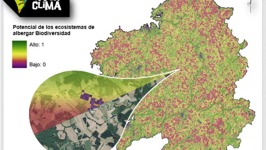 Mapa da capacidade dos ecosistemas para acubillar biodiversidade