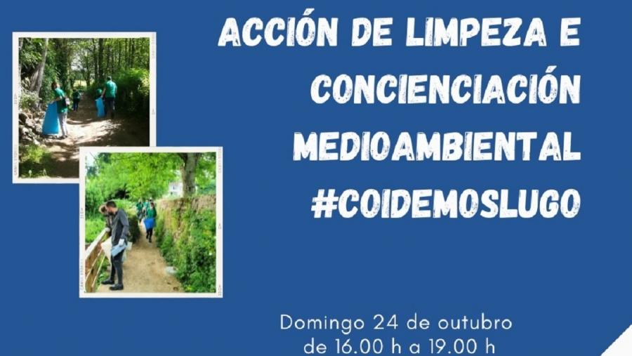 Cartaz da intervención programada por #CoidemosLugo para o 24 de outubro no barrio da Ponte