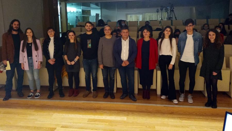 Investigadores do Campus Terra da USC, xunto coa vicerreitora de Coordinación, Montserrat Valcárcel, na Casa do Saber