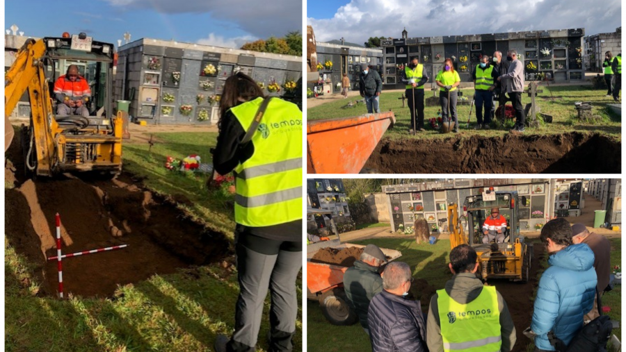 Traballos de exhumación da foxa de Vilagarcía. Fonte: Histagra