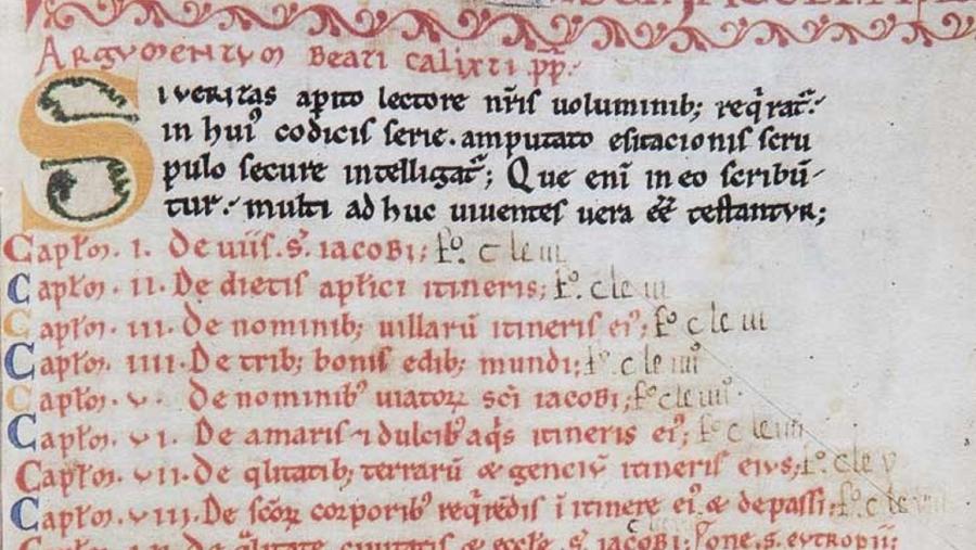 Imaxe do relato 'Iulius Caesar ut traditur', do Codex Calixtinus