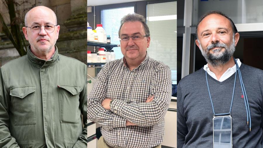 De esquerda a dereita, Carlos Ferrás Sexto, José Manuel Miranda López e Alberto Ruano Raviña. FOTO: Santi Alvite