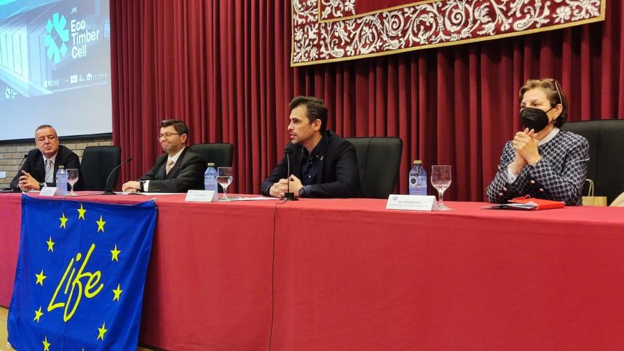 Manuel Guaita, Francisco Fraga, Jacobo Aboal e Rosa Romero, na EPS de Enxeñaría