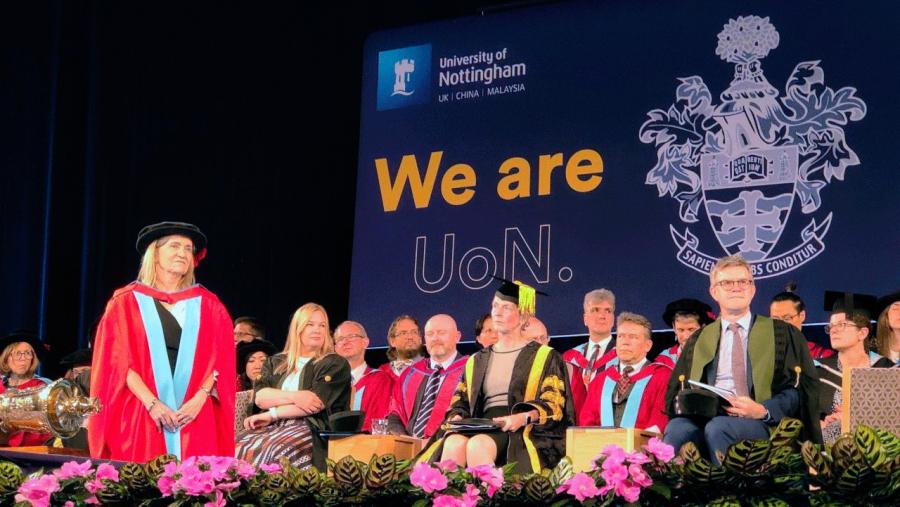 María José Alonso durante a cerimonia 