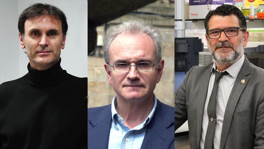 De esquerda a dereita, Jorge Mira, Ramón Máiz e Jesús López Romalde 