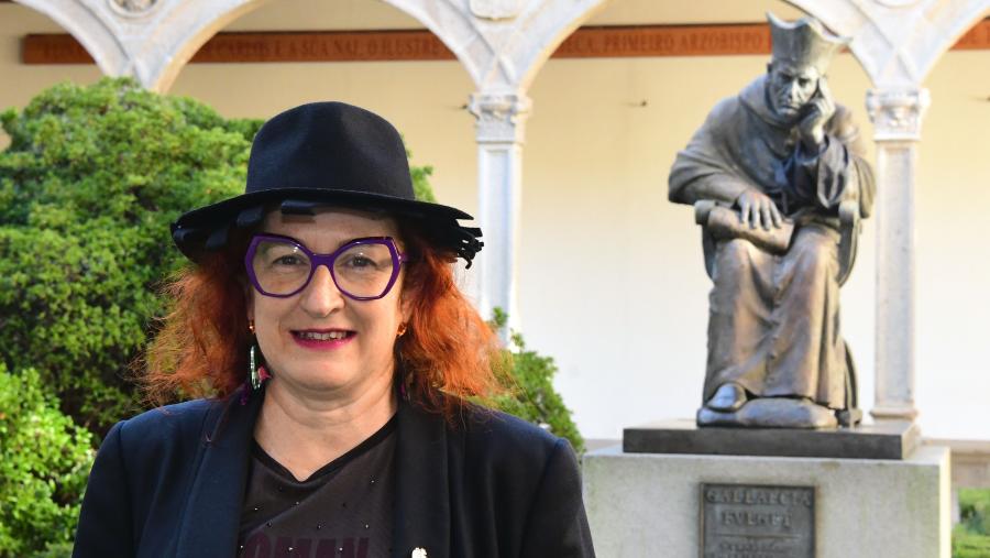 Elena Vázquez Cendón no Colexio de Fonseca. FOTO: Santi Alvite