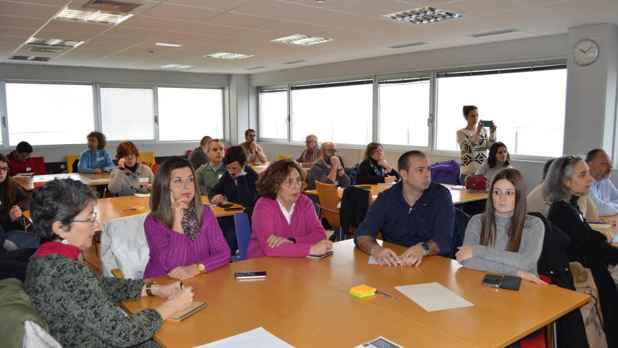 Participantes na xornada sobre innovación no sector lácteo celebrada no edificio Cactus do Campus Terra da USC
