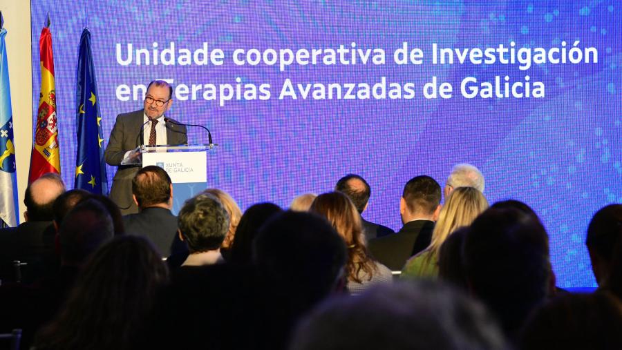 O reitor Antonio López durante a súa intervención no acto. FOTO: Santi Alvite