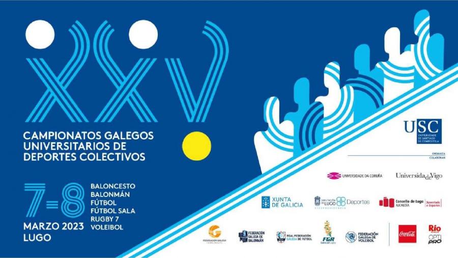 Cartaz dos XXV Campionatos Galetos Universitarios de Deportes Colectivos