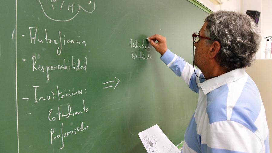 Imaxe de arquivo dunha clase na USC. FOTO: Santi Alvite