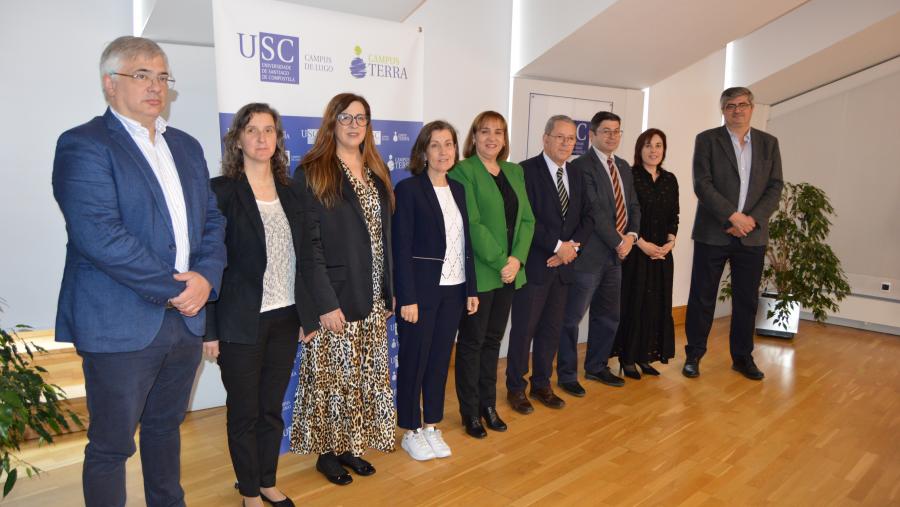 Autoridades académicas da USC e da UTAD, na sede institucional da USC en Lugo
