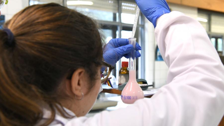 Entre as medidas que propón este grupo de científicas está o apoio técnico á muller xestante para traballos de campo e laboratorio. Imaxe de arquivo dun laboratorio da USC. FOTO: Santi Alvite