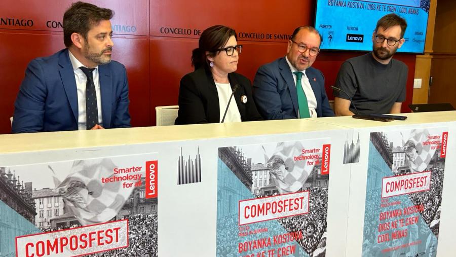 De esquerda a dereita, Javier Martín, Pilar Lueiro, Antonio López e Miguel Fernández. Foto: Concello de Santiago