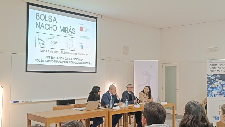 A IX edición da bolsa Nacho Mirás presentouse na USC. Foto. CPXG