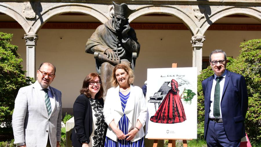 O reitor Antonio López, esquerda, María do Cebreiro Rábade Villar, Catherine Davies e Fernando Cabo. FOTO: Santi Alvite