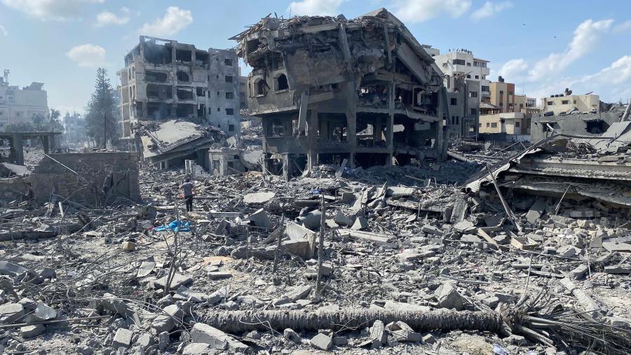 Vista xeral dun barrio na franxa de Gaza en outubro de 2023. Foto: WAFA