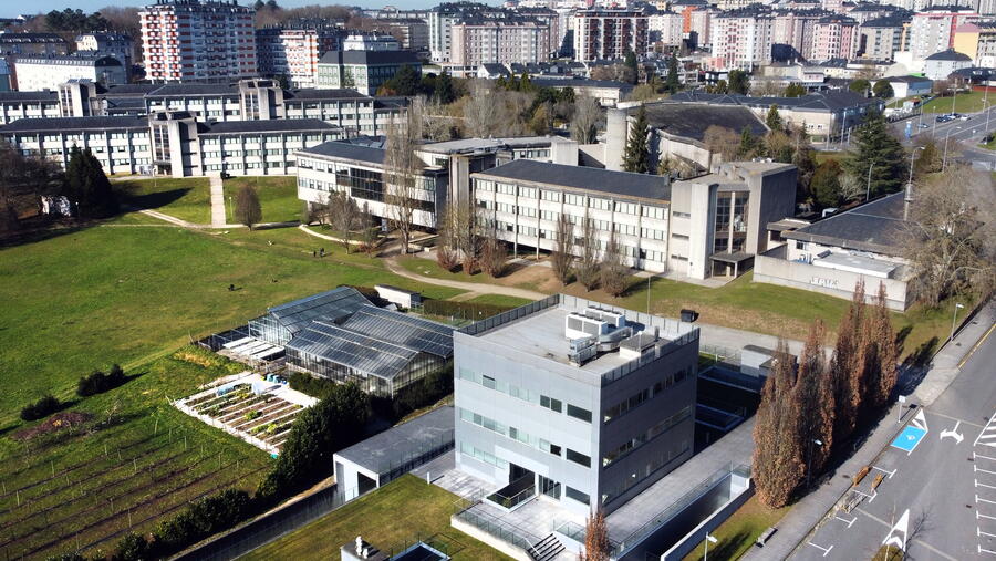 Vista aérea do edificio Cactus do Campus de Lugo. FOTO: Santi Alvite