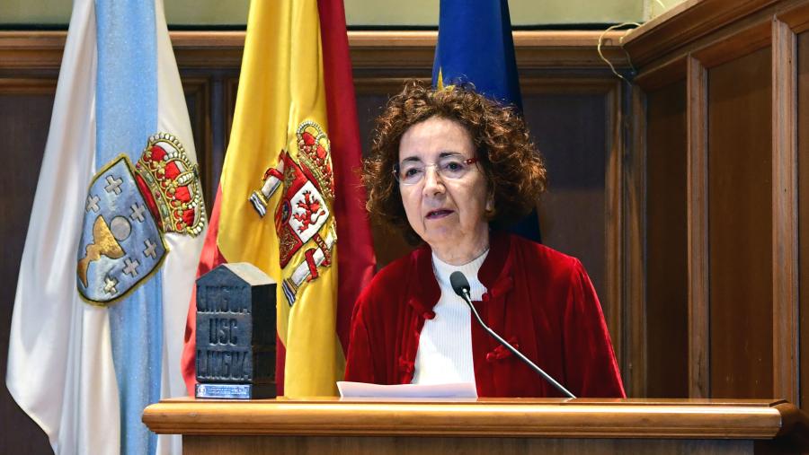 Marilar Aleixandre, no acto de recollida do premio. Foto: Santi Alvite