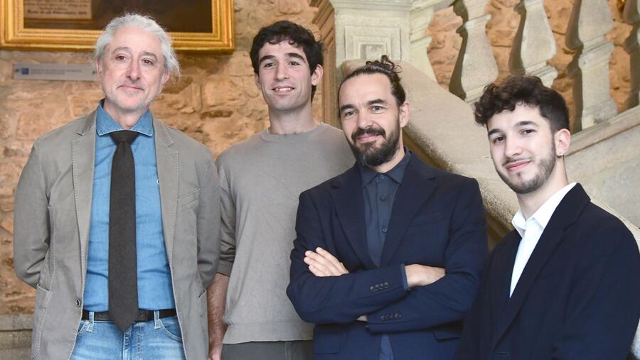 De esquerda a dereita, Gonzalo Rodríguez, Fernando de la Torre, Hugo M. Ballesteros e Rubén Boga. Foto: Santi Alvite