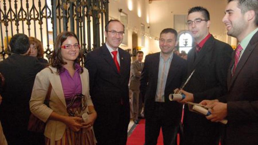 De esquerda a dereita, Paloma Prado, Senén Barro, Miguel Túñez, Saúl Beceiro e José Sixto