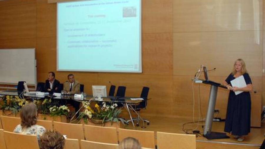 A coordinadora da Acción Anna Ledin na súa intervención deste martes na ETSE