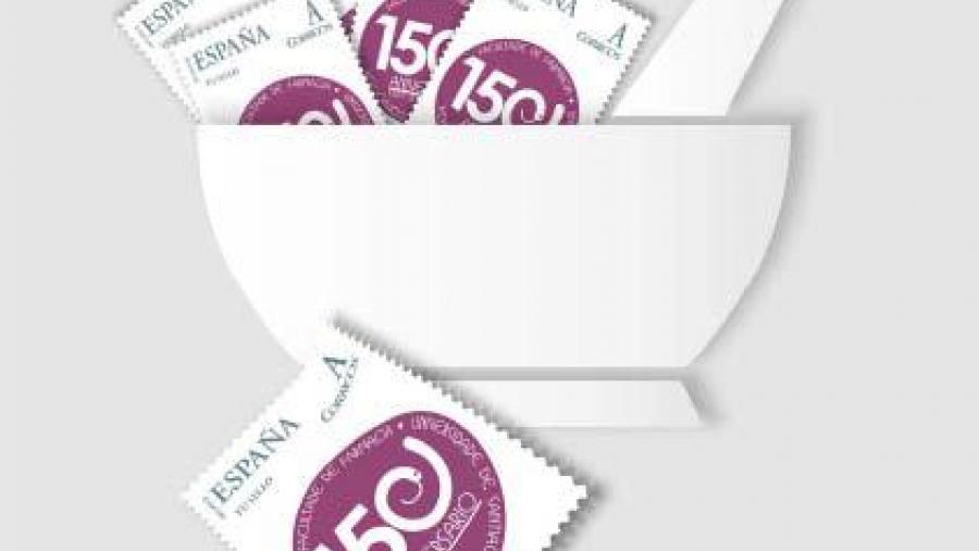 Cartel da exposición Historia da Farmacia a través da Filatelia