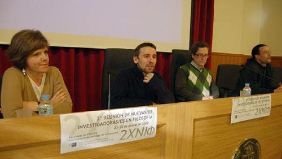 De esquerda a dereita, Concepción Martínez, Oscar Horta, Xosé Ramón Mariño e Javier Barcia