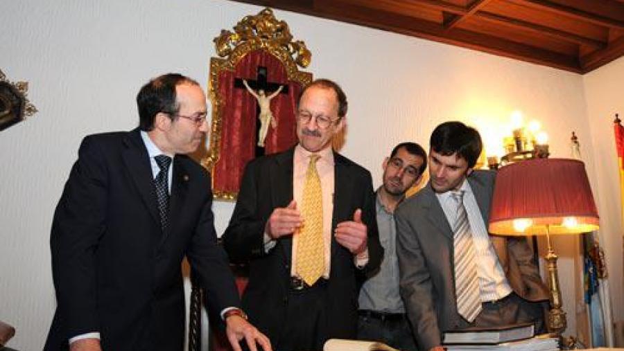 O reitor da USC recibiu a Varmus no Colexio de San Xerome