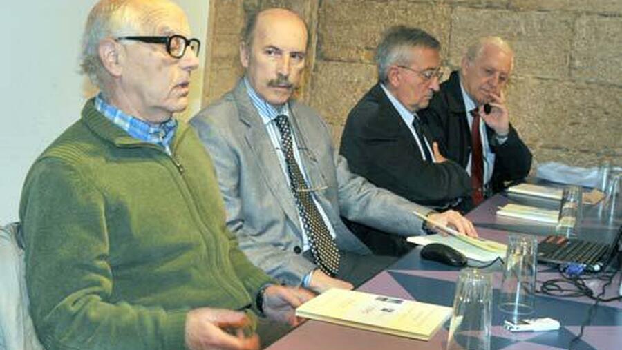 De esquerda a dereita, Victorino Gutiérrez Aller, José Ángel Docobo, Uxío Labarta e Francisco Díaz -Fierros