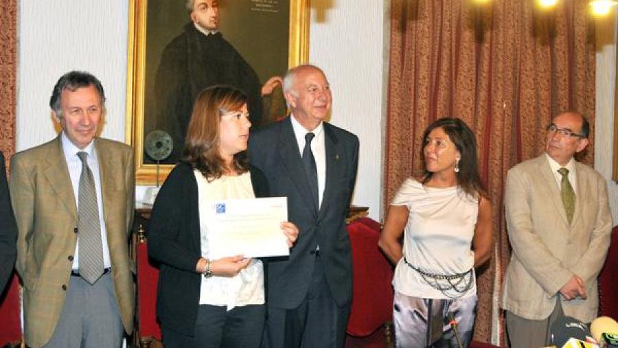 De esquerda a dereita Francisco González, Ana Isabel Rey -de Biovía-, Juan Casares, Beatriz Mato e Francisco R. Durán