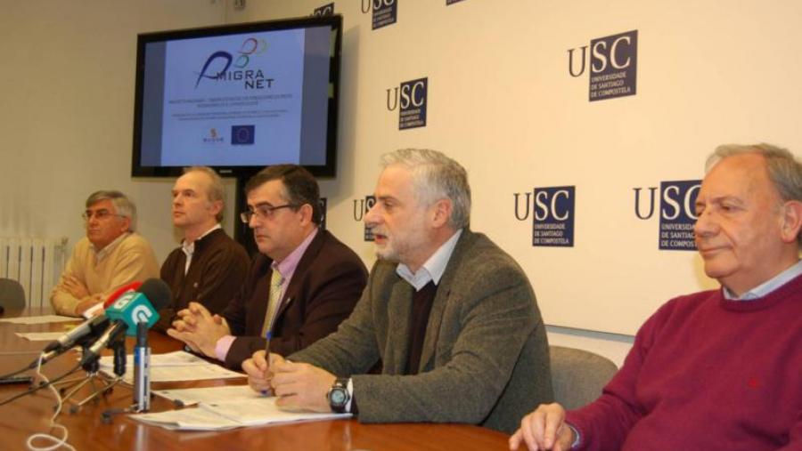 De esquerda a dereita, Emilio Rosa, Etiene Prevost, Pablo Ramil, Fernando Cobo e João José Oliveira