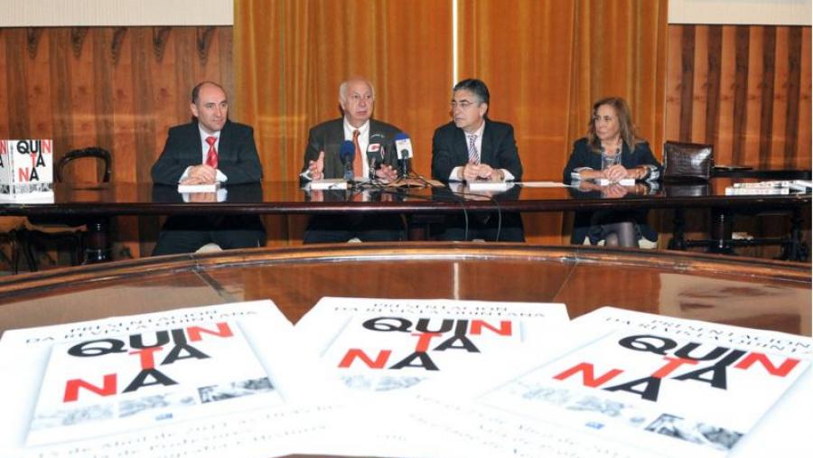 De esquerda a dereita, Monterroso, Casares, Moreda e Sobrino na presentación da revista