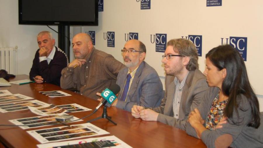 De esquerda a dereita, Miro Moreira, Pablo Sampedro, Francisco Durán, Mario Diz e Mercedes Rosón