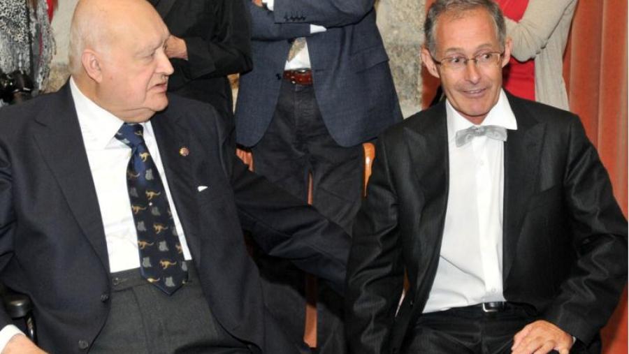 Fermín Navarrina e Ángel Carracedo, momentos antes do inicio do acto académico