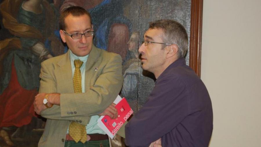 Miguel Abel e Xusto Rodríguez instantes antes da presentación