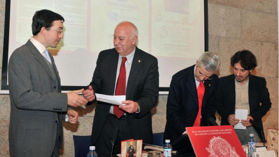 De esquerda a dereita: Miguel Cabo, Juan Casares, Juan B. de la Salle e Antonio Míguez Macho