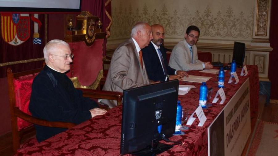 De esquerda a dereita, Jose Mª Díaz, Juan Casares, José Paz e Miguel Taín. Foto: Alfonso (Servimav-USC)