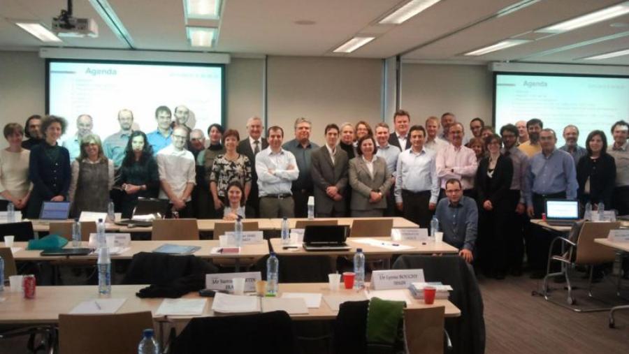 Foto de grupo dos asistentes á primeira reunión executiva da acción COST Water 2020 que tivo lugar en Bruxelas