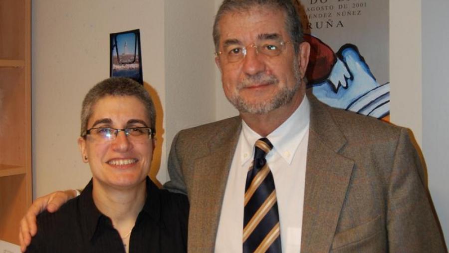 Mar Campos, profesora da Facultade de Humanidades de Lugo, e José Antonio Pascual, vicedirector da RAE
