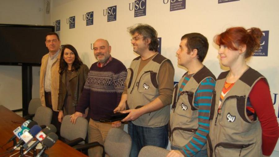 De esquerda a dereita, Fernando Tabernero, Mercedes Rosón, Pablo Sampedro, Iñaki Quenerapú, Jorge Del Oro e Fátima García