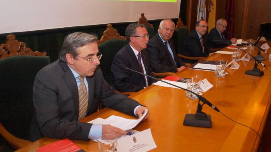 De esquerda á dereita: Francisco Cidrás, Manuel Puga, Juan Casares, Francisco Duran e Anxo Tarrio. Foto Alfonso -SERVIMAV
