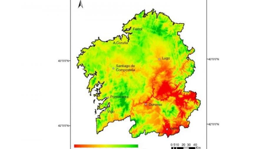 As sensacións térmicas en Galicia superaron os 50 graos centígrados